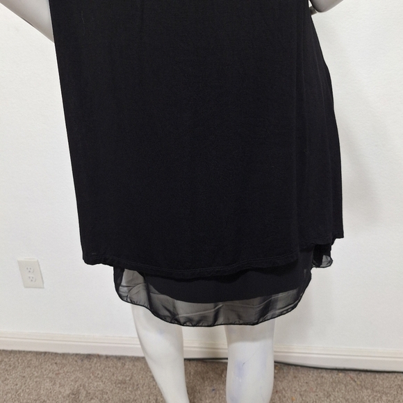 Miss Couture Black Whimsigoth Fairy Bead & Flower Embellished Sheer Hem Dress M - Picture 8 of 13